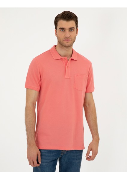 Erkek Pembe Regular Fit Basic Tişört 50280753-VR186