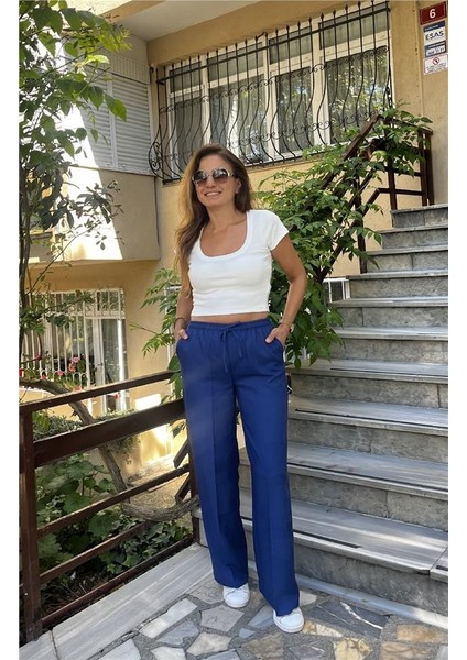Beli Bağcıklı Lastikli Pantolon