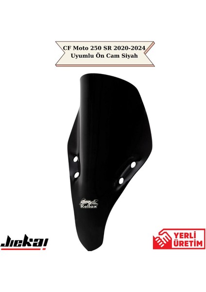 Rellax Cf Moto 250 Sr 2020-2024 Uyumlu Ön Cam Siyah