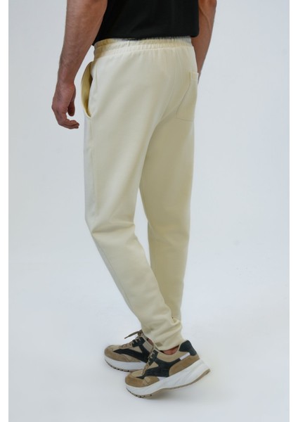 Bej Regular Fit Pamuklu Beli Bağcıklı Jogger Pantolon indirimleri