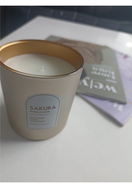 White Sakura Yeşil Çift Kişilik Nevresim Takımı Mum Hediyeli