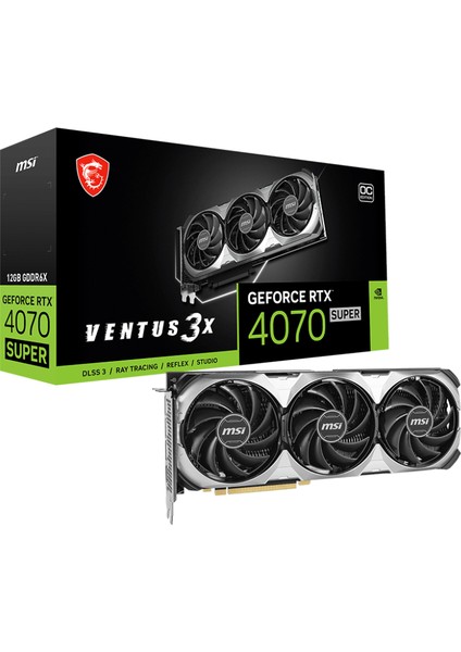 VGA GEFORCE RTX 4070 SUPER 12G VENTUS 3X OC RTX4070S 12GB GDDR6X 192B DX12 PCIE 4.0 X16 (3XDP 1XHDMI)