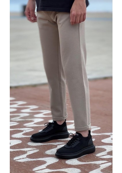 BA0812 Özel Örme Triko Tarz Siyah Renk Siyah Taban Spor Ayakkabı modelleri