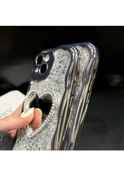 Case iPhone Uyumlu Glitter Kalp Aynalı Parıltılı Kılıf fırsatları