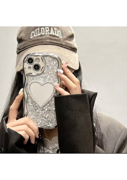 Case iPhone Uyumlu Glitter Kalp Aynalı Parıltılı Kılıf indirimleri
