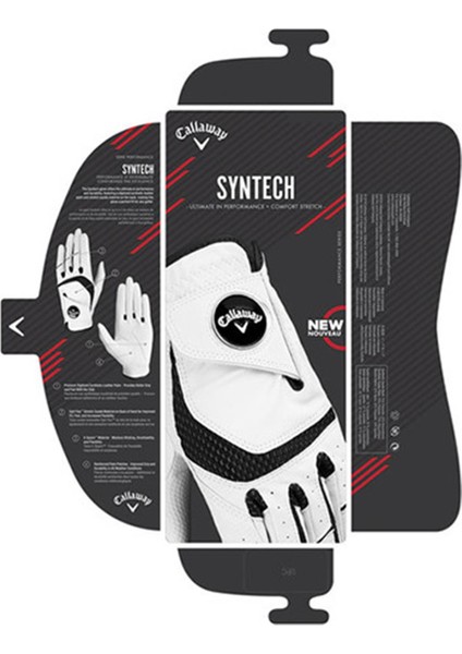 Womens Left Hand Syntech Glove L White - Kadın Golf Eldiveni Sol El Beyaz Large