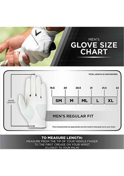 Mens Right Hand Syntech Glove M White - Erkek Golf Eldiveni Sağ El Beyaz Medium