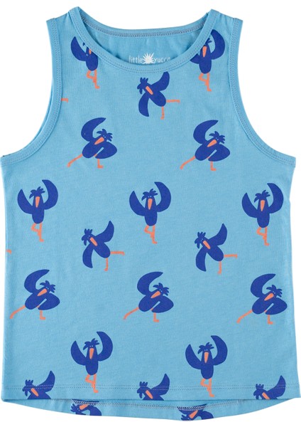 "tank Top" Organik Pamuk Tshirt - Gök Mavi