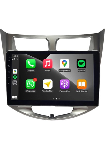 Hyundai Accent Blue Android Carplay Multimedya 2011-2019 6gb Ram + 128GB Hafıza + 8 Çekirdek