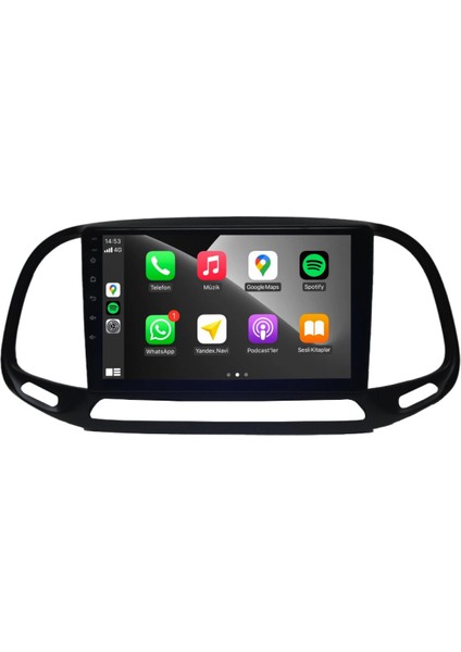 Fiat Doblo Android Carplay Multimedya 2015-2022 6gb Ram + 128GB Hafıza + 8 Çekirdek