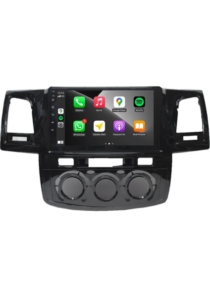 Toyota Hilux Android Carplay Multimedya 2005-2008 Manuel Klima 2gb Ram + 32GB Hafıza + 4 Çekirdek