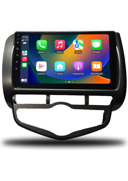 Honda Jazz Android Carplay Multimedya 2002-2008 Dijital Klima 4gb Ram + 64GB Hafıza + 8 Çekirdek