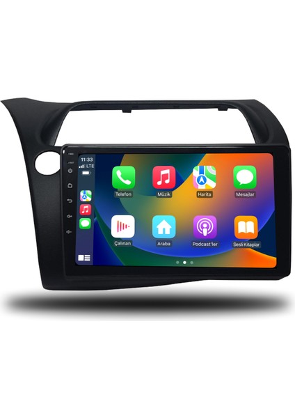 Navxcel Honda Civic Hb Euro Android Carplay Multimedya 2007-2012 6gb Ram + 128GB Hafıza + 8 Çekirdek