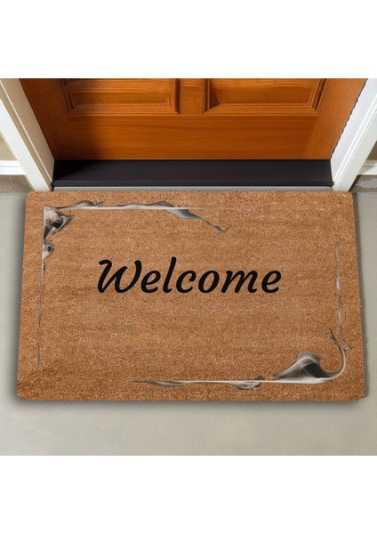 Sisli Çerçeve Welcome Kapı Önü Paspası 45X70CM