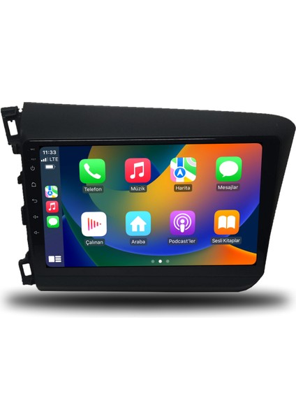 Honda Civic Fb7 Android Carplay Multimedya 2012-2015 6gb Ram + 128GB Hafıza + 8 Çekirdek