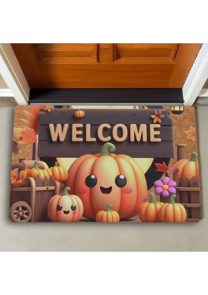 Sevimli Bal Kabakları Welcome Kapı Önü Paspası 45X70CM