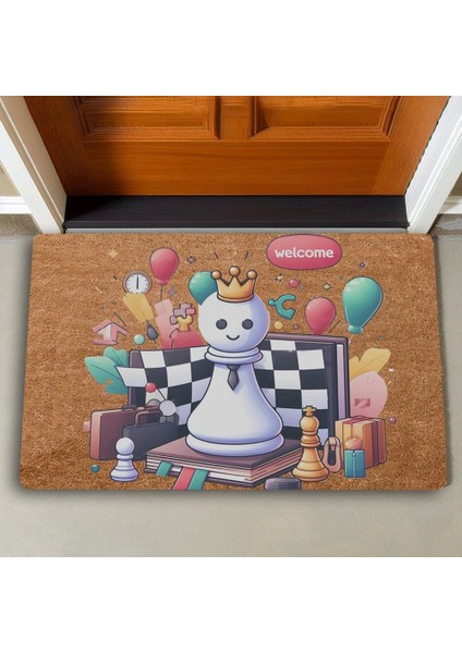 Satrançlı Welcome Kapı Önü Paspası 45X70CM