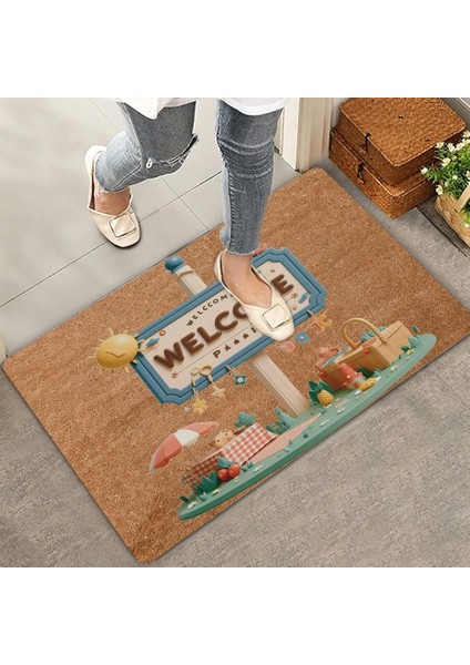 Piknik Temalı Welcome Kapı Önü Paspası 45X70CM