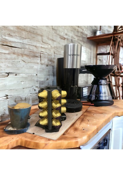 Nespresso ve Starbucks Uyumlu Kapsül Kahve Tutucu - Hareketli Dönebilen Kapsül Kahve Standı Kaps