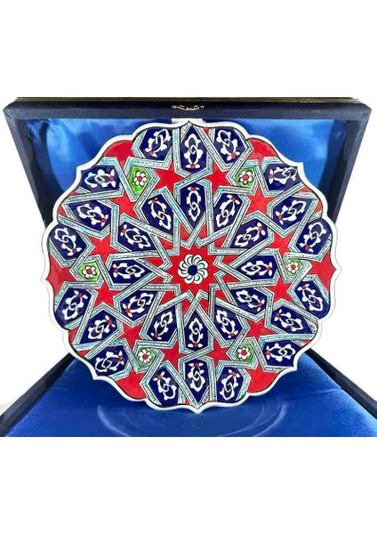 Selçuklu Yıldızı Desenli 25CM Iznik Çini Tabak