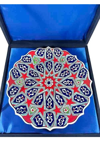 Selçuklu Yıldızı Desenli 25CM Iznik Çini Tabak