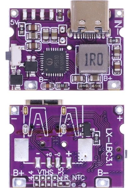 5V 3.1A LED Göstergeli Type-C 18650 Lipo,li-Ion Pil Sarj Devresi(Sarj Korumalı)