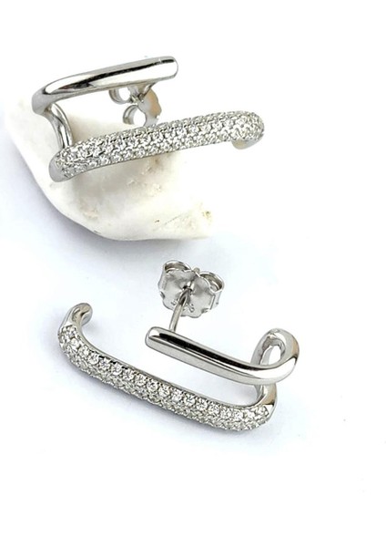 Pırlanta Parlaklıgında Zirkon Taşlı 925AYAR Gümüş Tasarım Küpe fiyatları