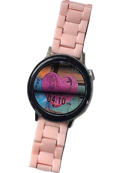 22 mm Reçine Kordon Şeker Pembe