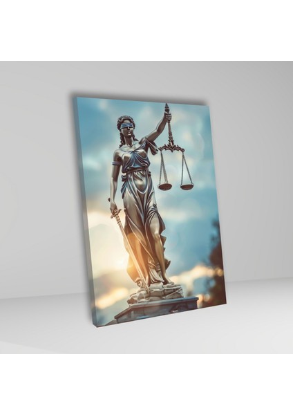 Tekli Dikey Kanvas Avukat Büro Duvar Tablosu Adalet Terazisi fiyatları