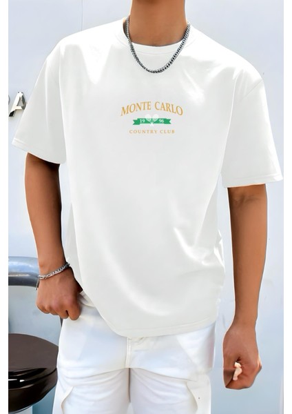 Monte Carlo Ön Baskılı Bisiklet Yaka Erkek Tshirt