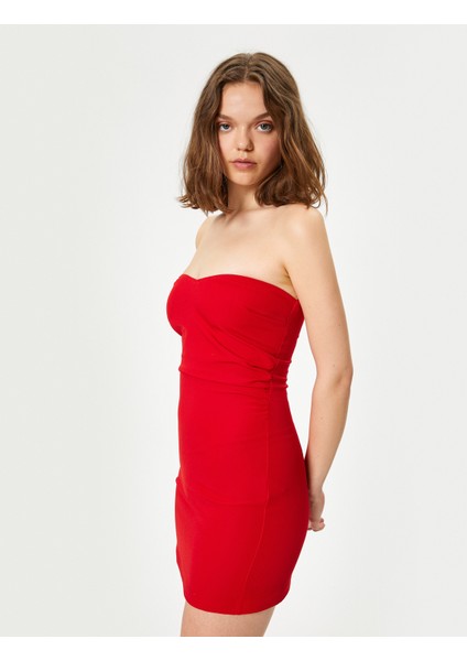 Straplez Mini Bodycon Elbise Slim Fit