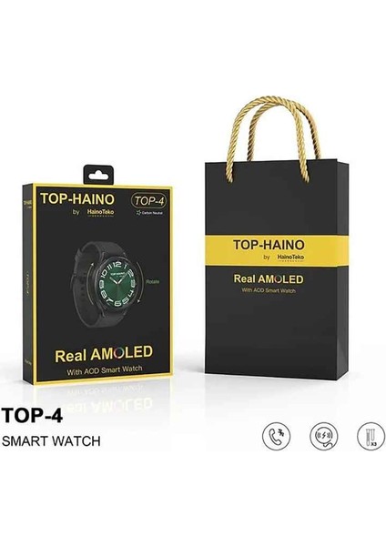 Haino Teko Top-4 Gerçek Amoled Ekran 46MM 3 Kordon Galaxy Watch 4 Akıllı Saat