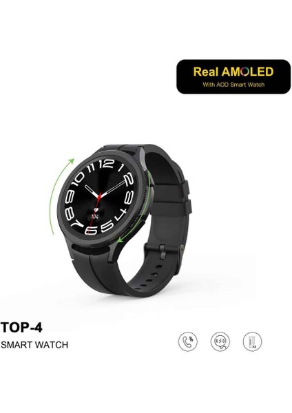 Haino Teko Top-4 Gerçek Amoled Ekran 46MM 3 Kordon Galaxy Watch 4 Akıllı Saat