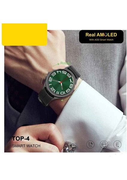 Haino Teko Top-4 Gerçek Amoled Ekran 46MM 3 Kordon Galaxy Watch 4 Akıllı Saat