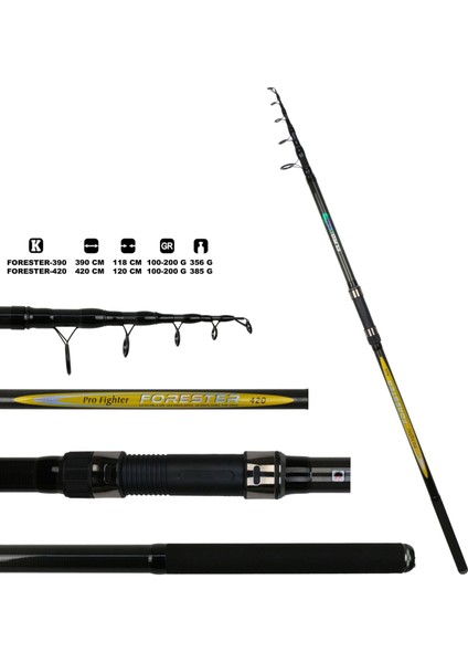 Forester Surf Kamış 390CM 100-200GR Atarlı modelleri