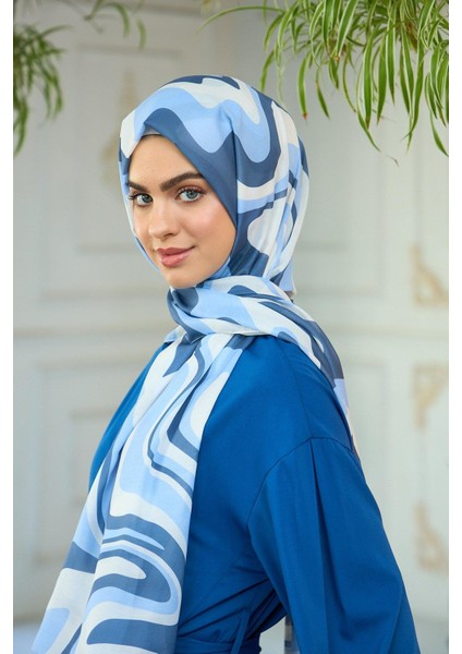 Yaz Işıltısı Koleksiyonu Soft Şal Turkuaz Mavi 3044-01