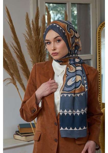 Yaz Işıltısı Koleksiyonu Soft Şal Kahve Antrasit 3045-13