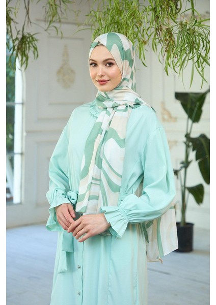 Yaz Işıltısı Koleksiyonu Soft Şal Bej Yeşil 3044-02 modelleri