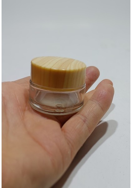 10 Adet Şeffaf Amber Kapaklı Cam Kavanoz Küçük Vazo Kapaklı 10X20ML