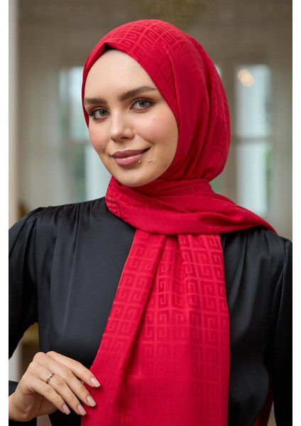 Yaz Işıltısı Koleksiyonu İpeksi Jakar Şal Kırmızı 9016-03 fiyatları