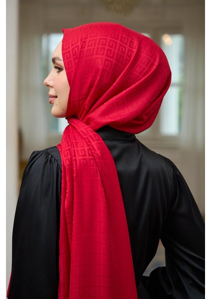 Yaz Işıltısı Koleksiyonu İpeksi Jakar Şal Kırmızı 9016-03 fırsatları