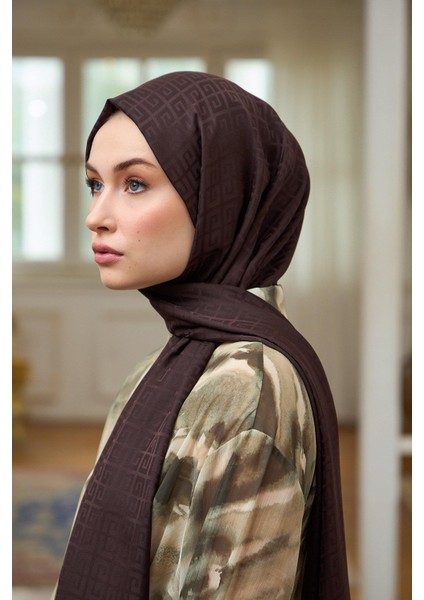 Yaz Işıltısı Koleksiyonu İpeksi Jakar Şal Acı Kahve 9016-11 modelleri