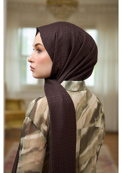 Yaz Işıltısı Koleksiyonu İpeksi Jakar Şal Acı Kahve 9016-11 fırsatları