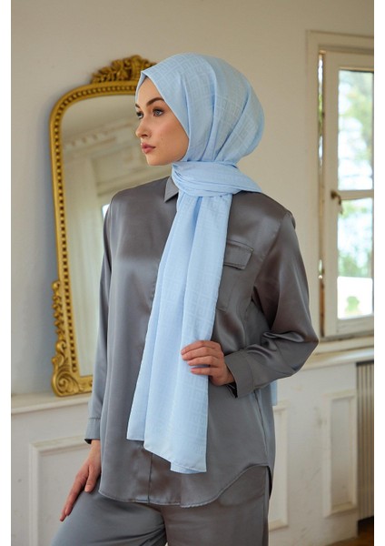 Yaz Işıltısı Koleksiyonu İpeksi Jakar Şal Baby Blue 9016-21 fırsatları