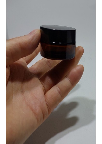 Cam Yeniden Doldurulabilir Amber Cam Krem Kavanozu 20 ml - Boş Kavanoz 50 Adet