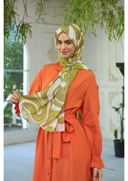 Yaz Işıltısı Koleksiyonu Soft Şal Haki Kahve 3044-12 fiyatları