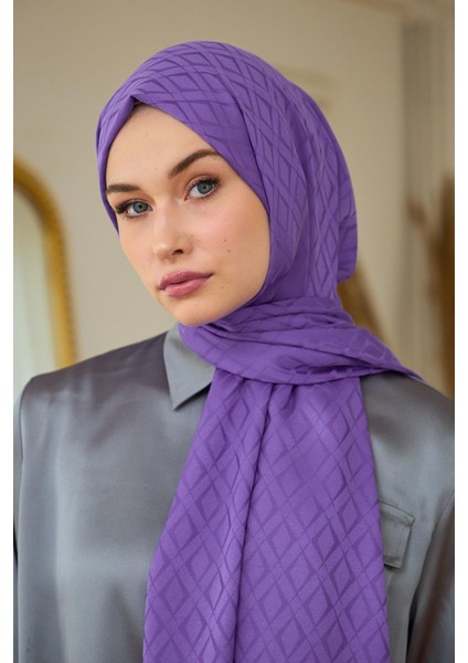 Yaz Işıltısı Koleksiyonu İpeksi Jakar Şal Lavanta 9015-19