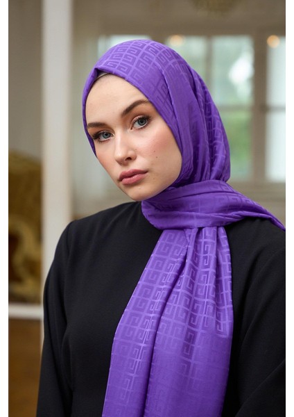 Yaz Işıltısı Koleksiyonu İpeksi Jakar Şal Menekşe 9016-08