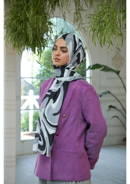 Yaz Işıltısı Koleksiyonu Soft Şal Siyah Gri 3044-16 modelleri