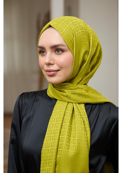 Yaz Işıltısı Koleksiyonu Ipeksi Jakar Şal Yağ Yeşili 9016-07 modelleri